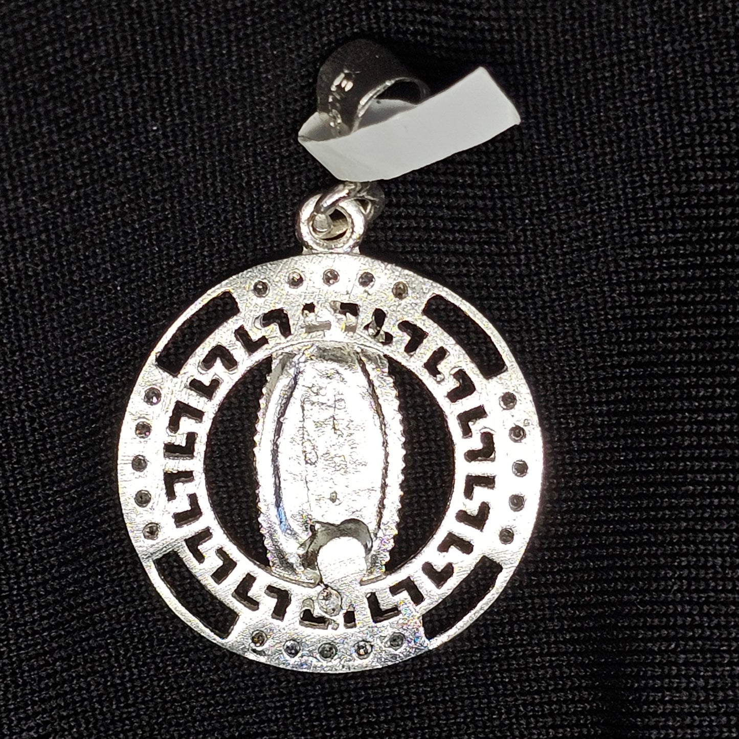 Virgen Pendant Necklace with Versace Pattern – Gold Plated
