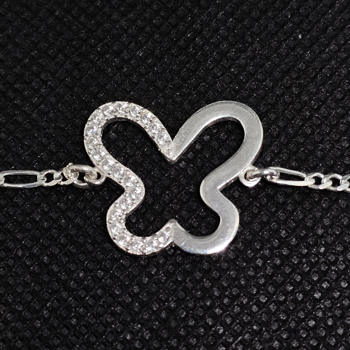 Silver Butterfly Bracelet with Crystal Accents (Price $40)