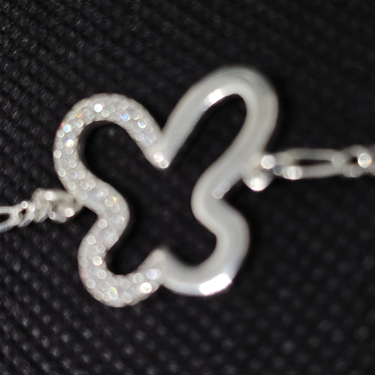 Silver Butterfly Bracelet with Crystal Accents (Price $40)