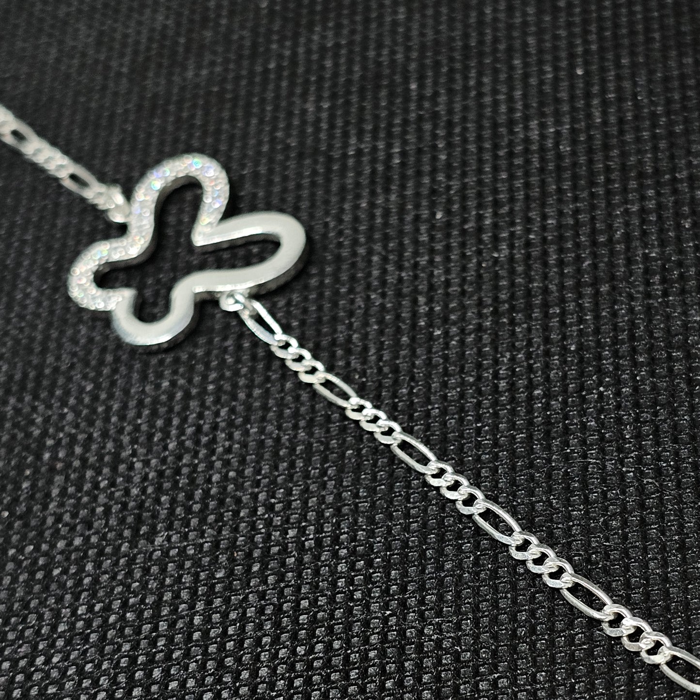 Silver Butterfly Bracelet with Crystal Accents (Price $40)