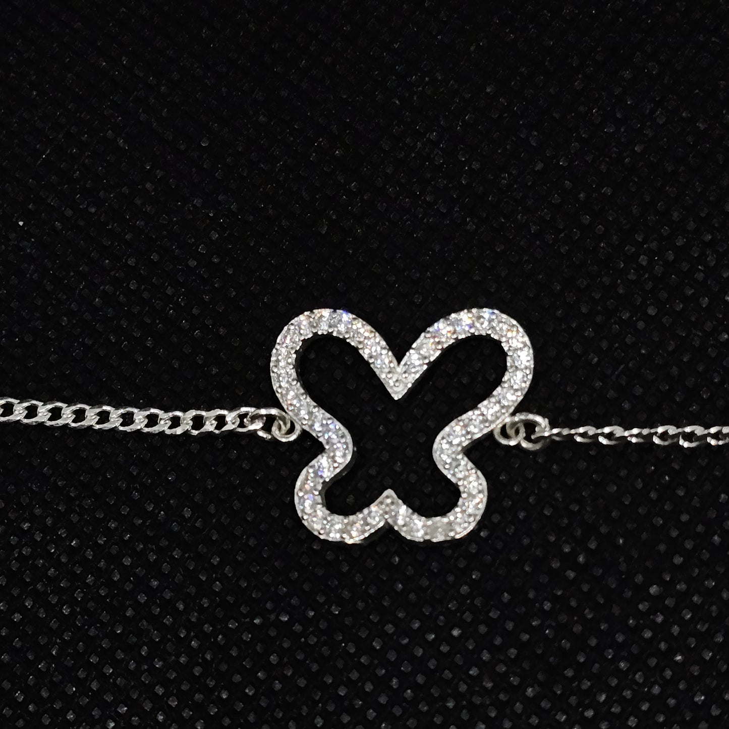 Silver Butterfly Bracelet with Crystal Accents (Price $40)