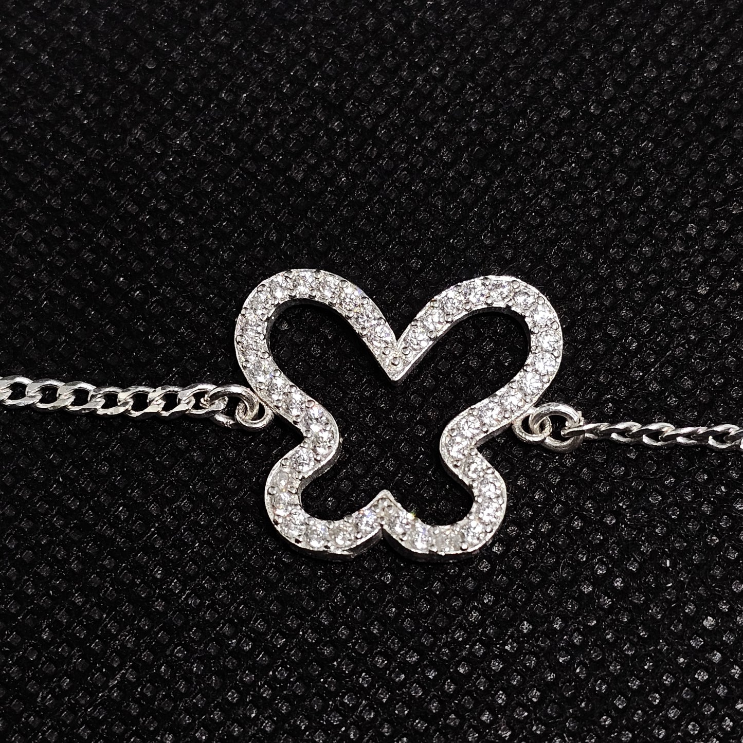 Silver Butterfly Bracelet with Crystal Accents (Price $40)