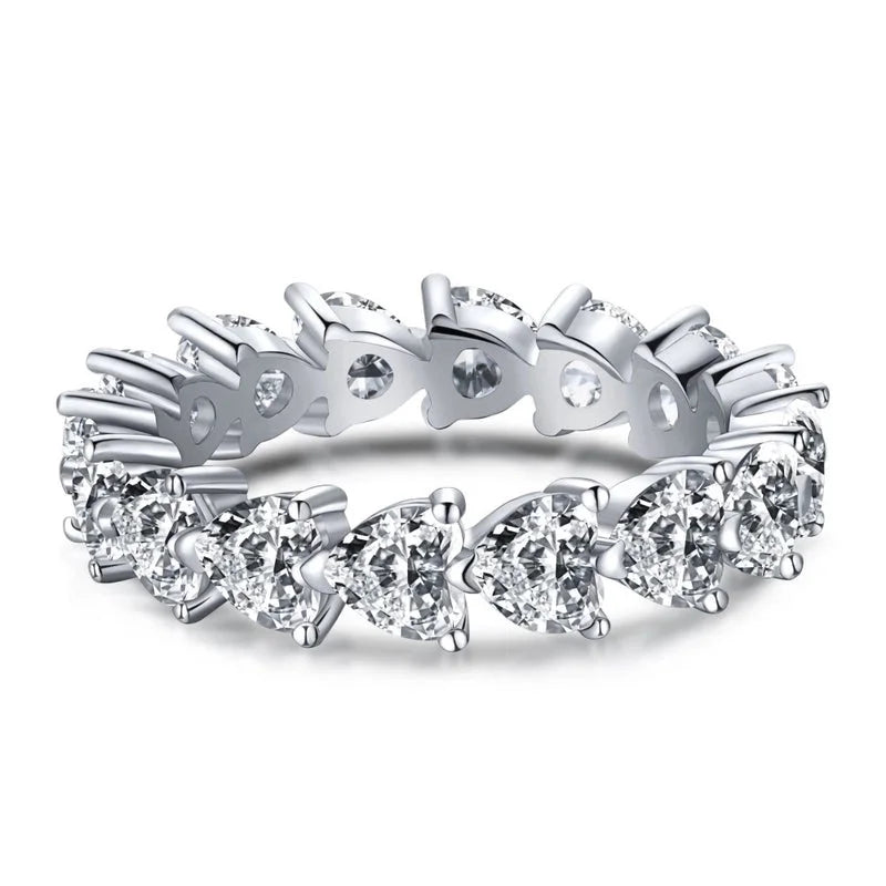 925 Sterling Silver Geometric Zircon Ring for Women & Everyday Wear