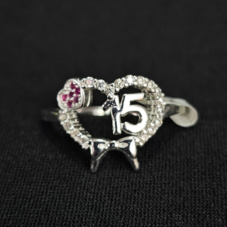 Quinceanera/Sweet 15 Ring 925 Sterling Silver