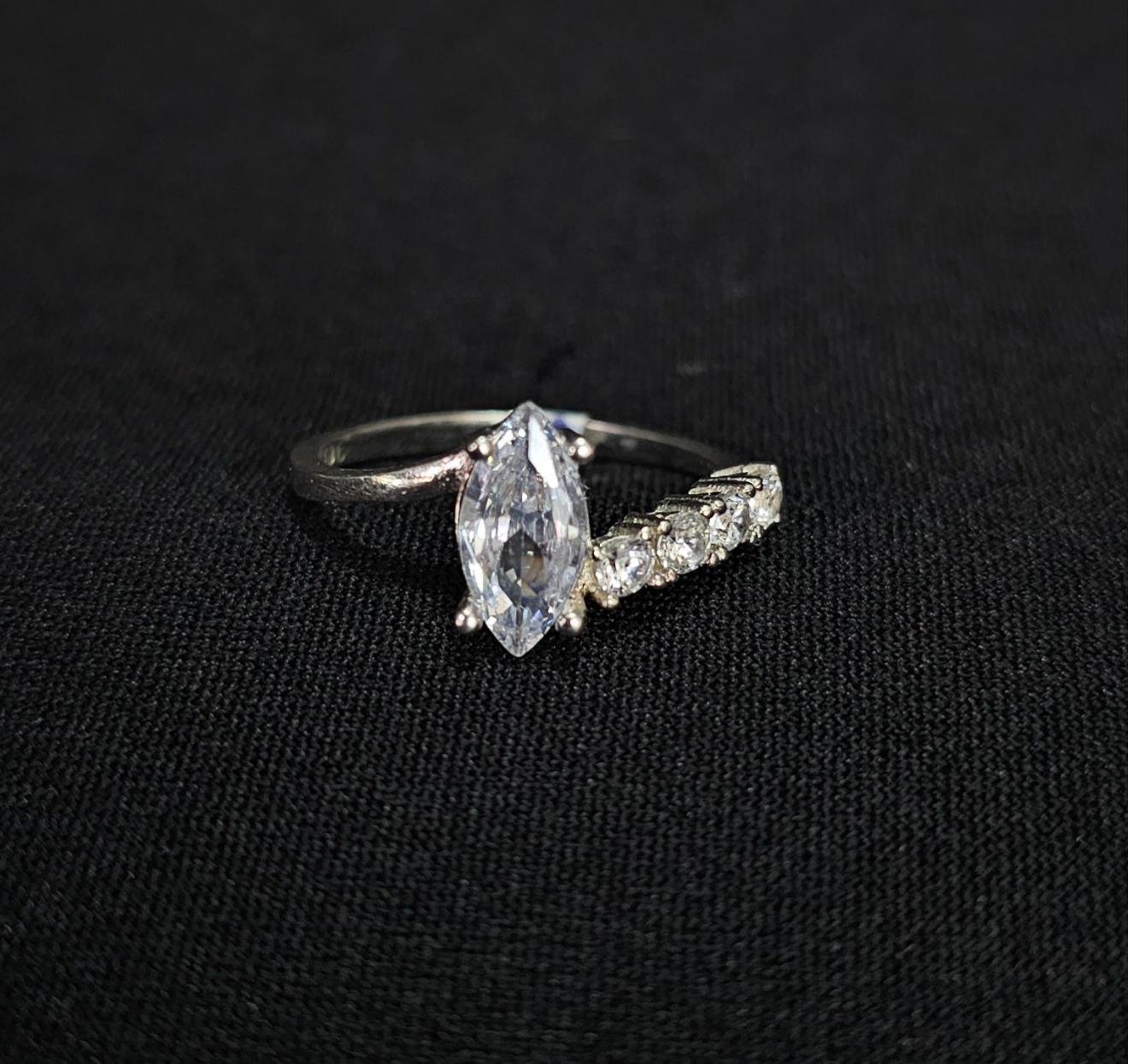 White CZ Stone Marquise Ring 925 Sterling Silver