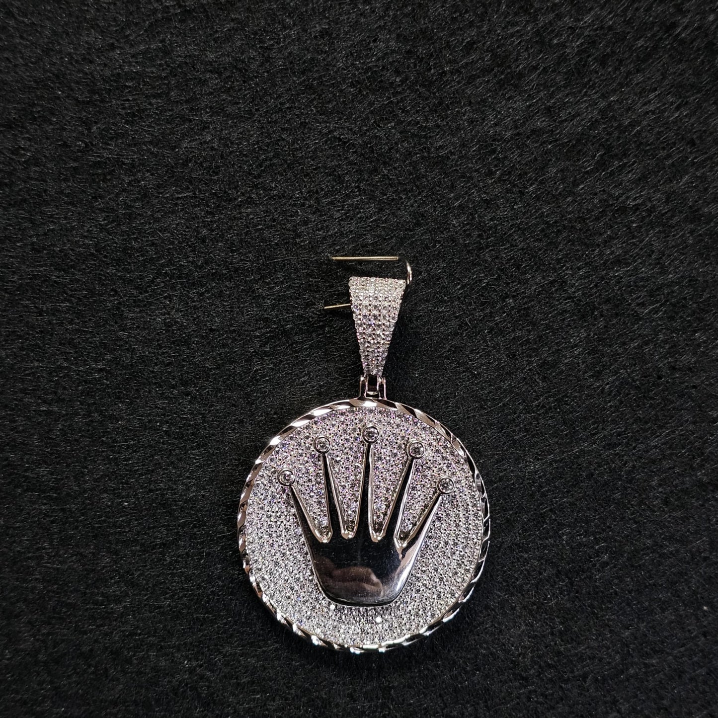 Iced Out Crown Pendant – Hip Hop Jewelry for Men & Women