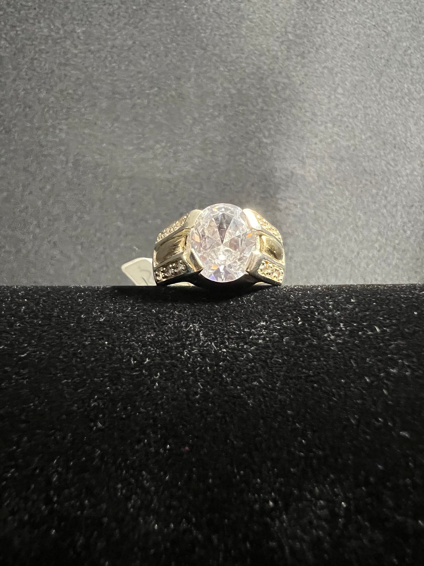 Men's Large Stud Ring with Gold Plated Band