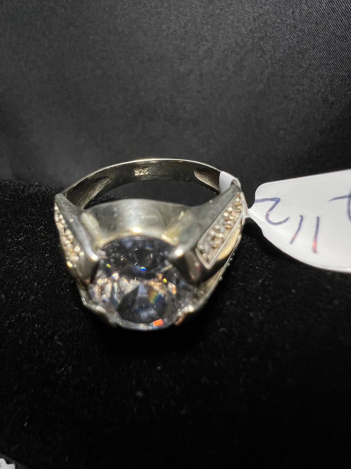 Men's Large Stud Ring with Gold Plated Band