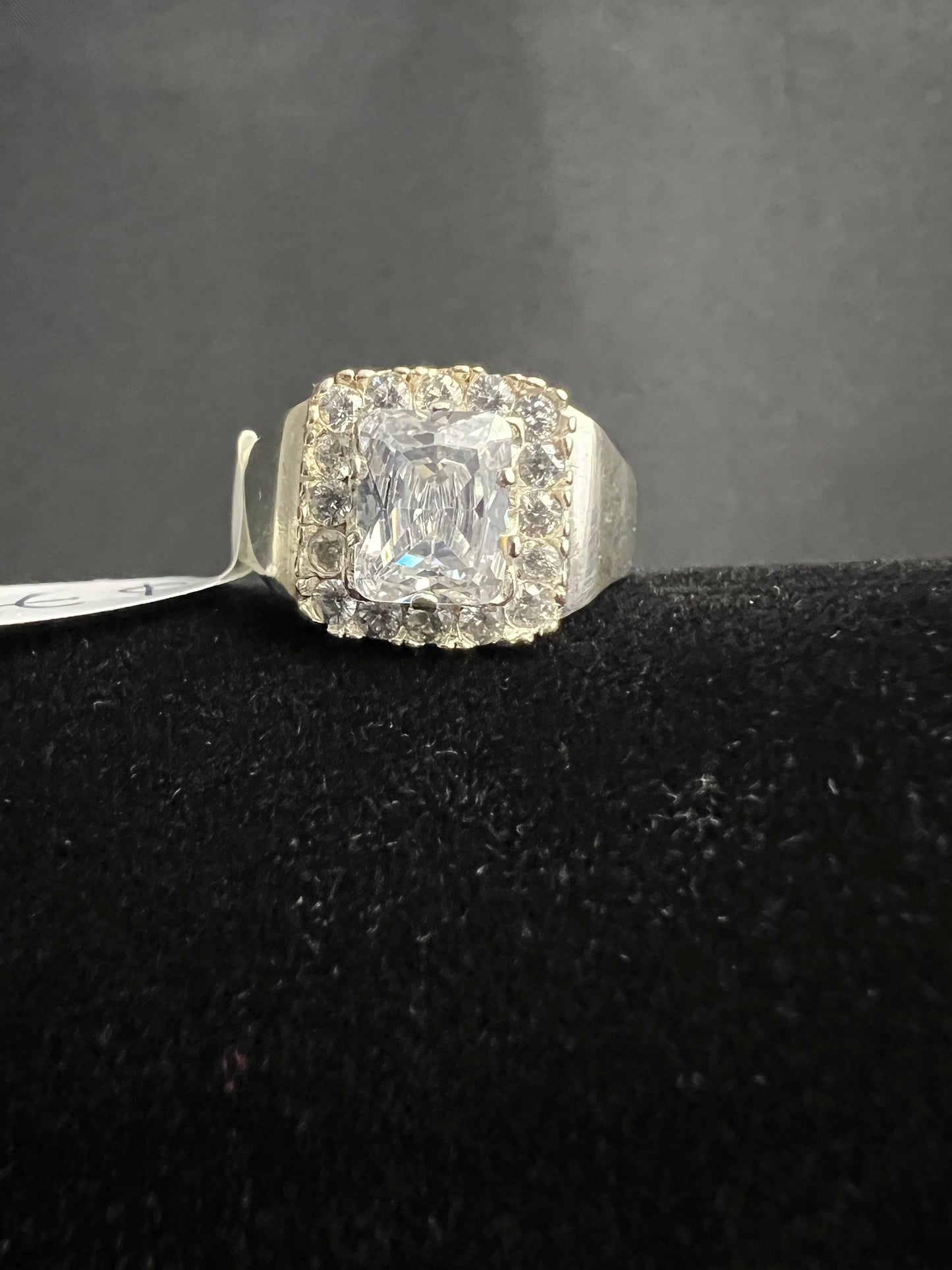 Men's Radiant Square Halo Ring