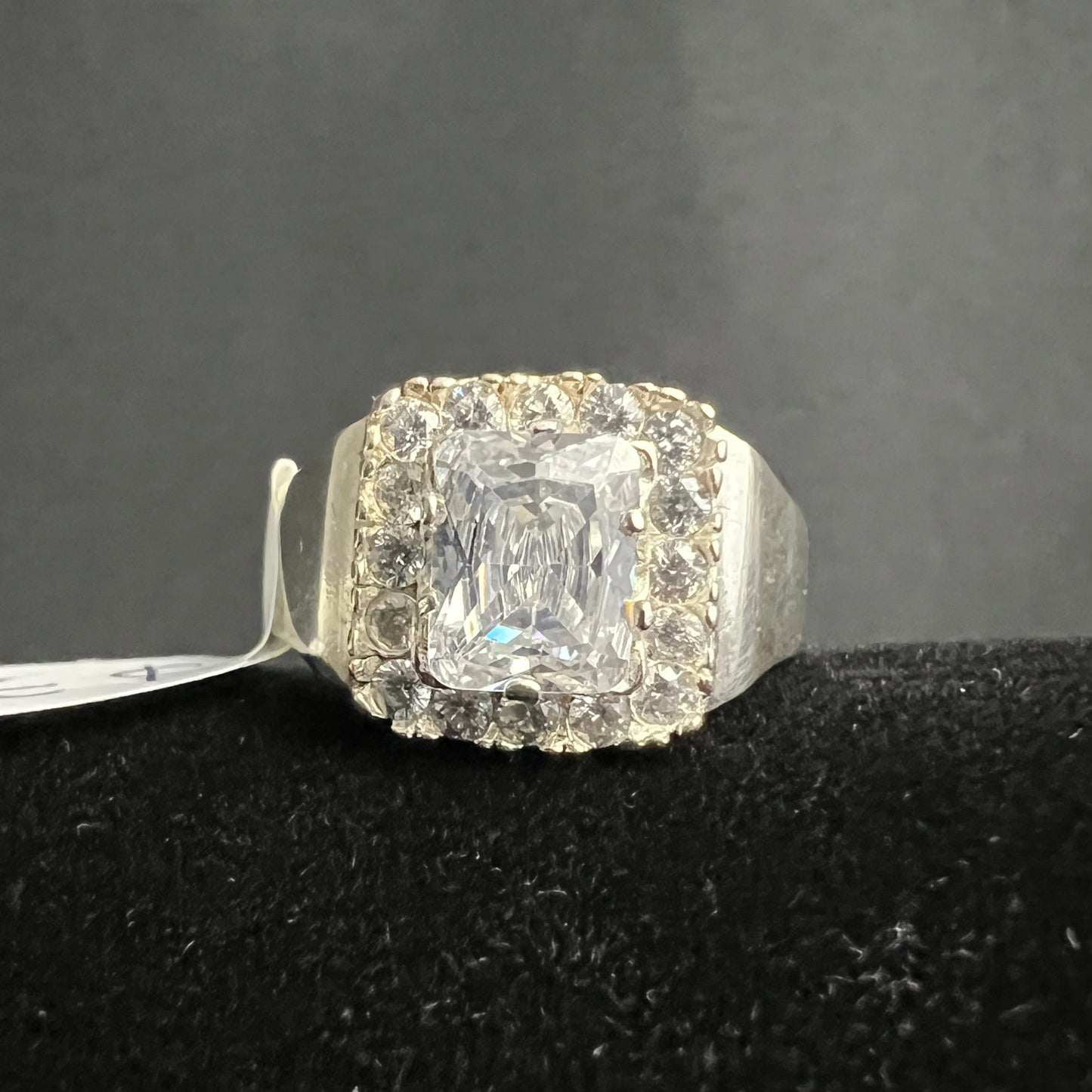 Men's Radiant Square Halo Ring
