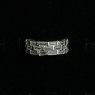 3 Row Baguette Band Ring 925 Sterling Silver
