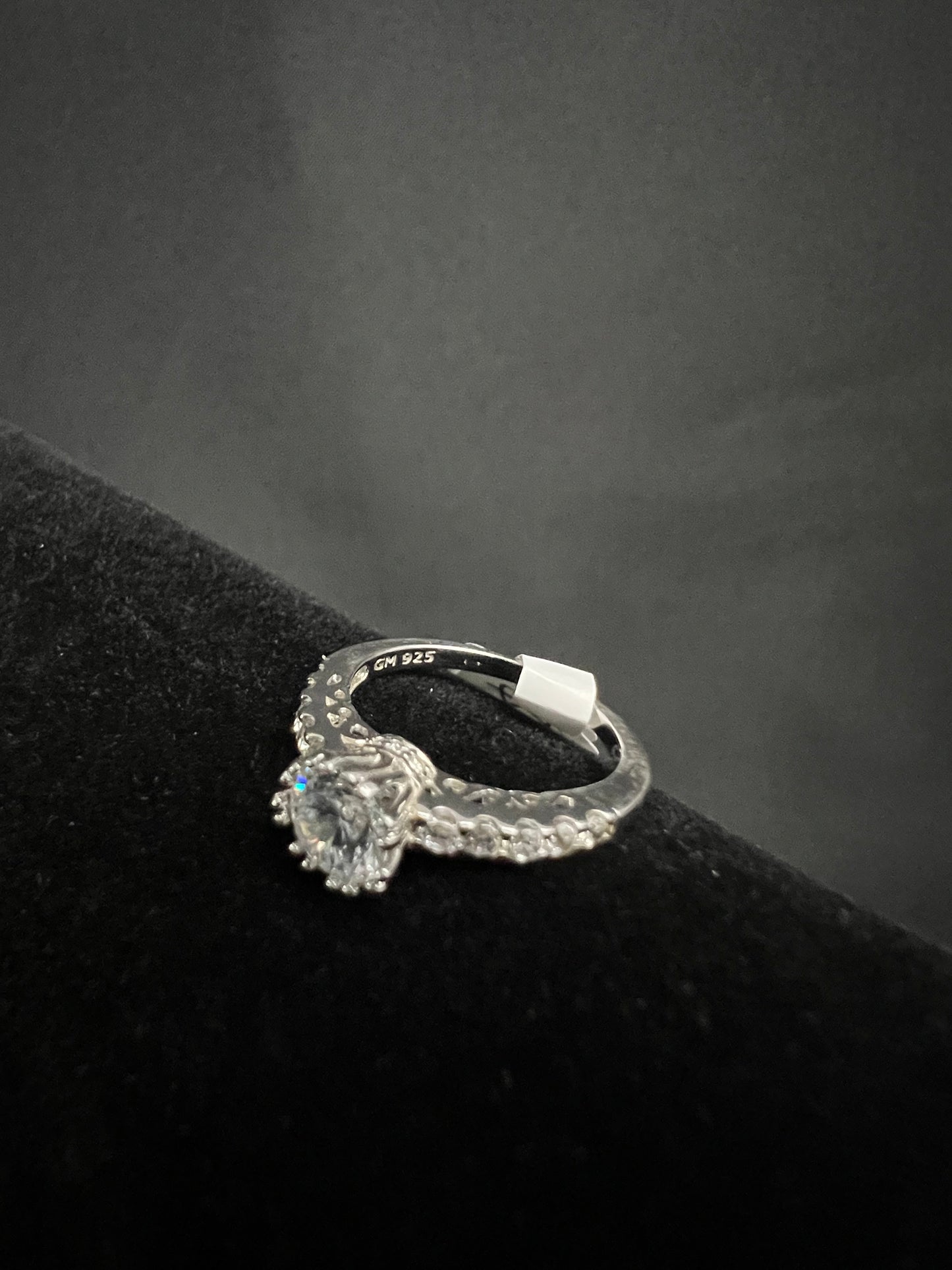 Solitaire Engagement Ring with Studded Band