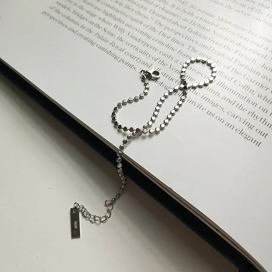 925 Sterling Silver Flat Bead Link Anklet