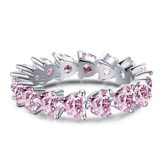 Elegant 925 Sterling Silver Zircon Ring with Modern Geometric Design