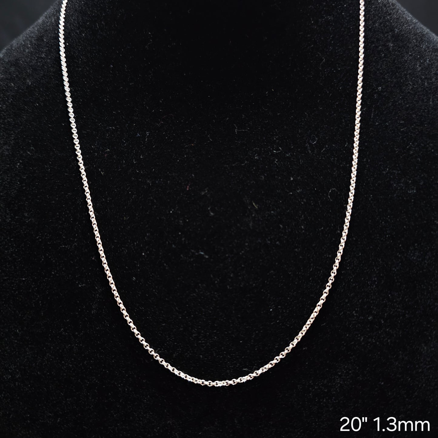 Micro Circle Link 925 Sterling Silver Chain Necklace 20" 1mm