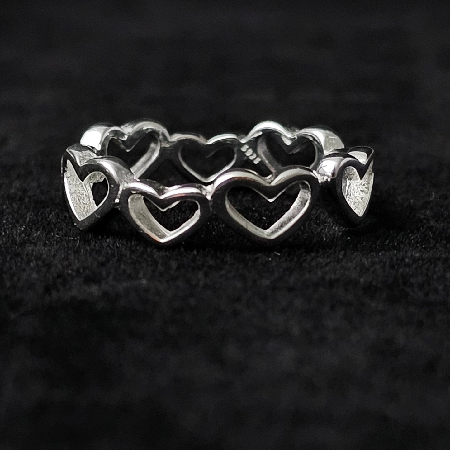 Heart Outline 360 Ring 925 Sterling Silver