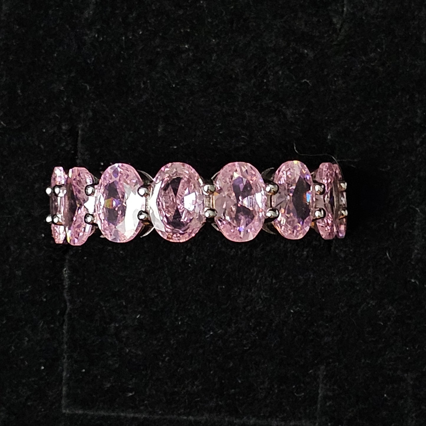 Pink Oval Stone Band Ring