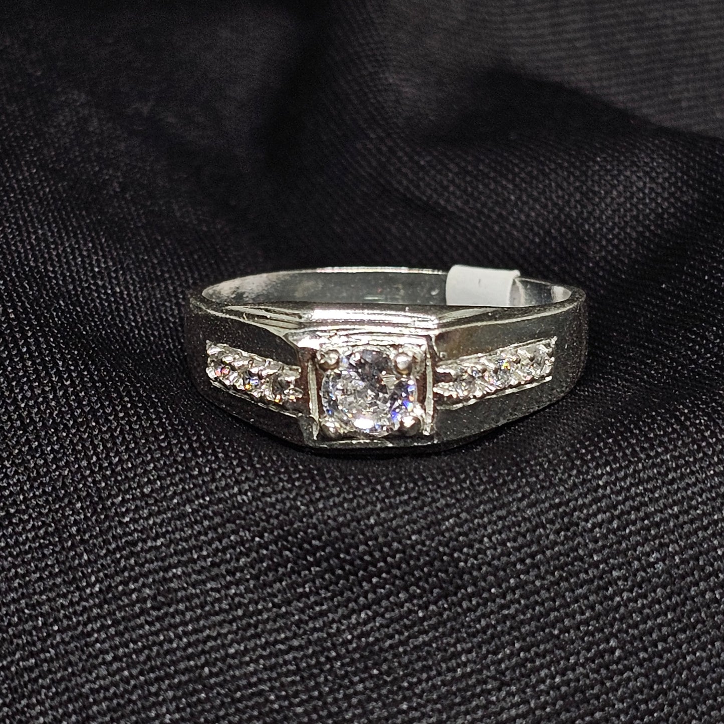 Men's Silver Ring with Cubic Zirconia - Sizes 9, 10, 11.5, 4g