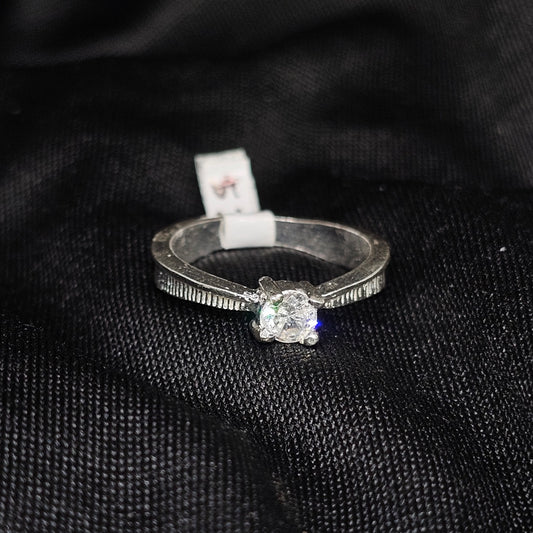 Classic Solitaire CZ Ring, Sizes 5.5 to 9, Silver 2.5g Elegant Fit