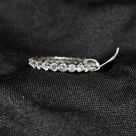 925 Silver CZ Eternity Band Ring – Size 9.5, 4.5g, Sparkling Shine