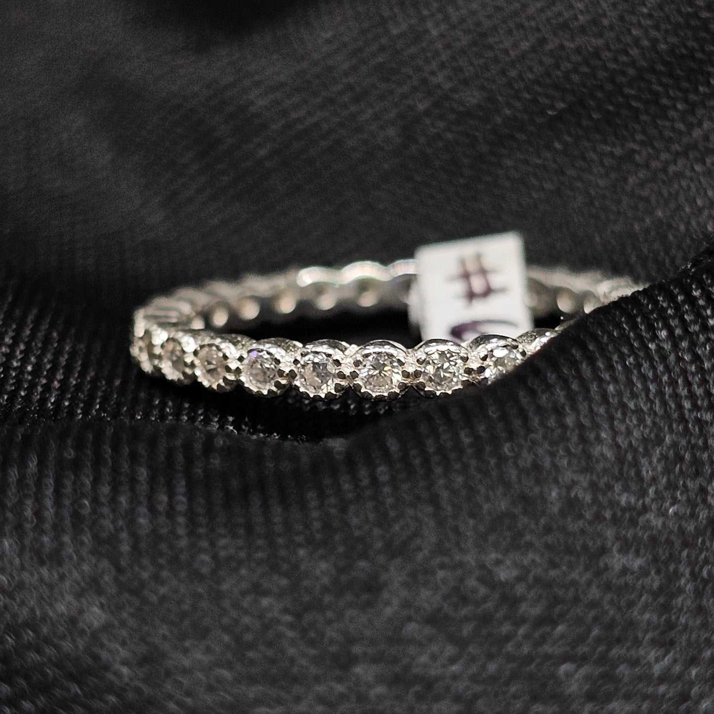 Classic CZ Eternity Band Ring – Size 6, 1.5g, Silver Finish