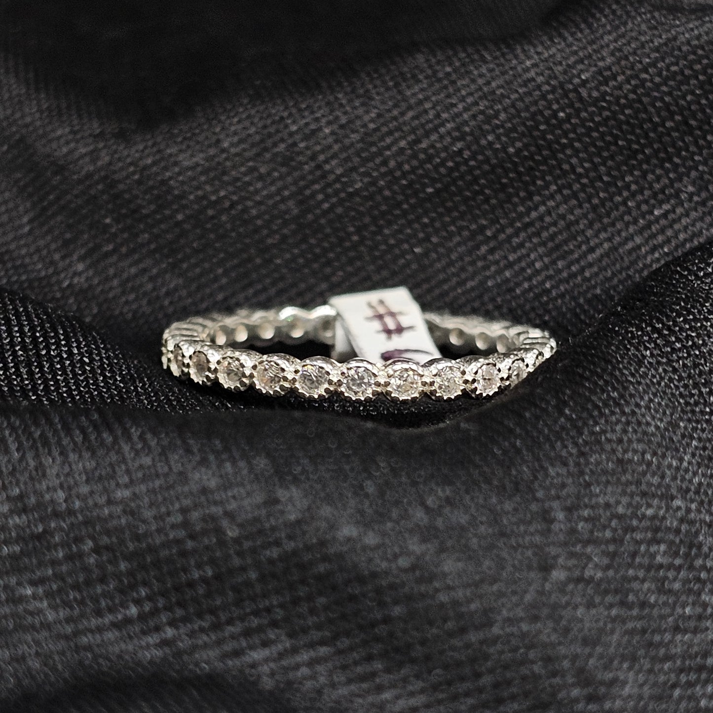Classic CZ Eternity Band Ring – Size 6, 1.5g, Silver Finish
