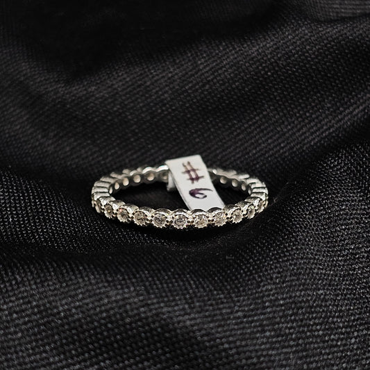 Classic CZ Eternity Band Ring – Size 6, 1.5g, Silver Finish