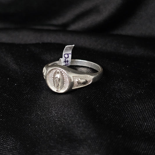 Religious Silver Signet Ring, Size 9, Durable & Symbolic