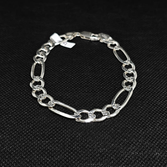 925 Sterling Silver Figaro Link Bracelet for Men and Women