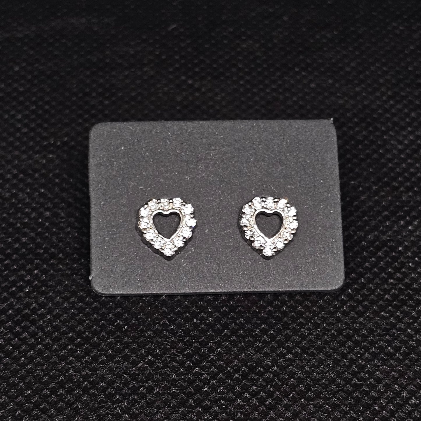 Heart CZ Stud Earrings – ¼” Sparkling Design with Pushback Backs
