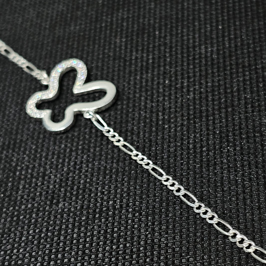 Silver Butterfly Bracelet with Crystal Accents (Price $40)