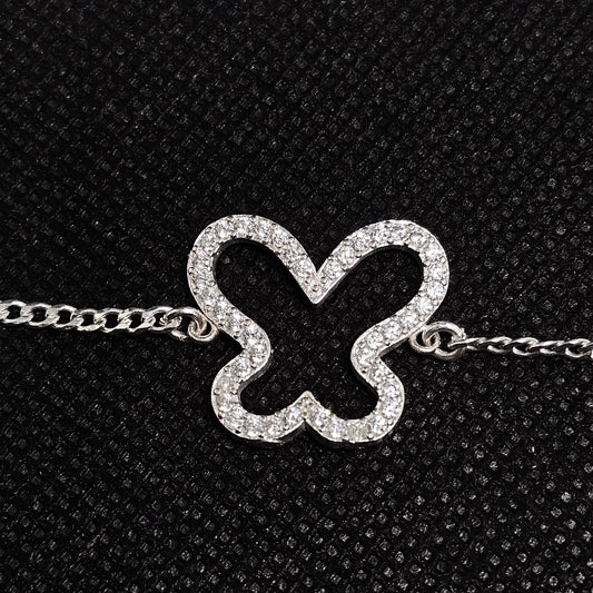 Silver Butterfly Bracelet with Crystal Accents (Price $40)