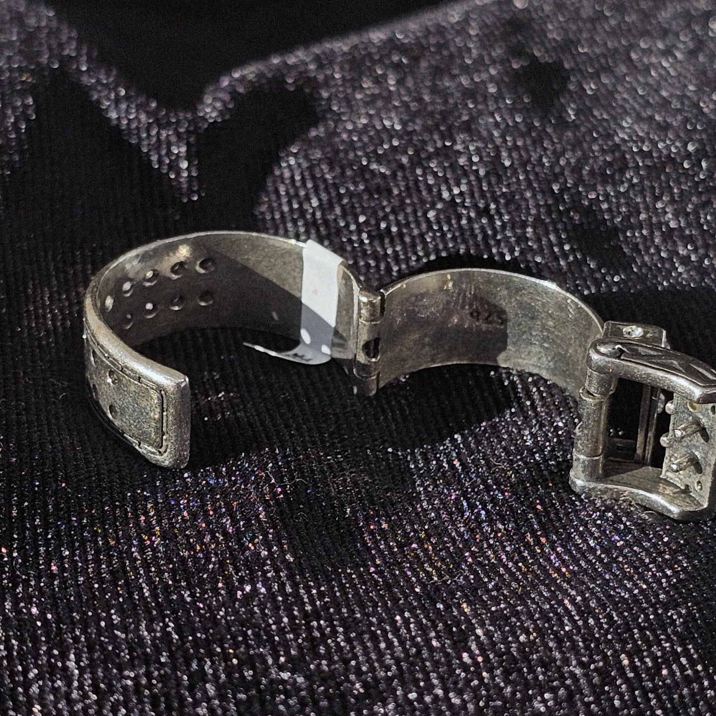 Adjustable Belt Buckle Sterling Silver Men's Ring