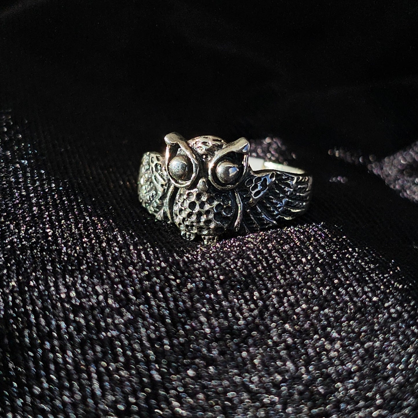 Sterling Silver Spread Owl Ring