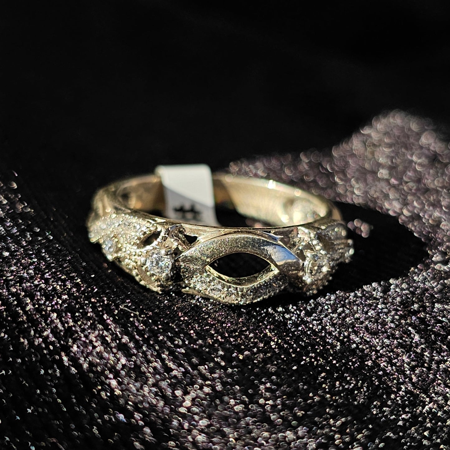 Elegant Double CZ Wave Sterling Silver Women's Ring