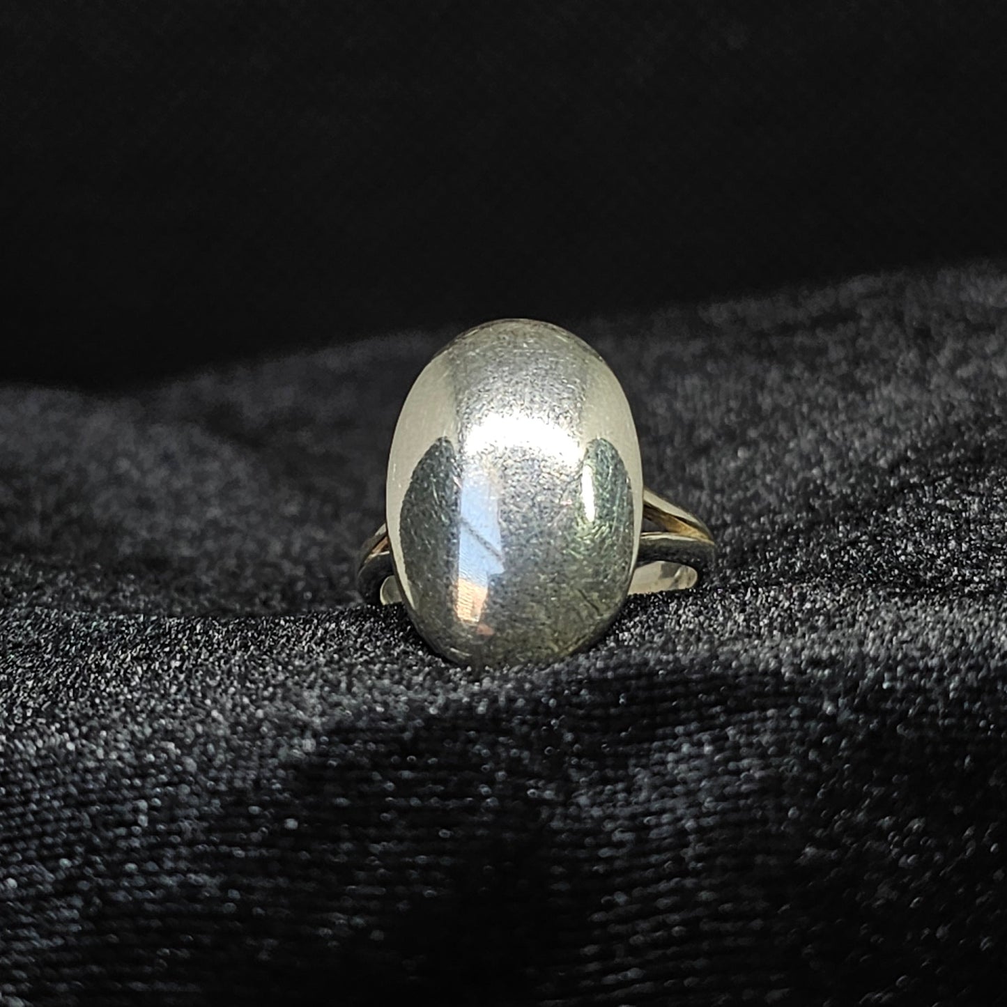 Sterling Silver Solid Oval Double Band Ring