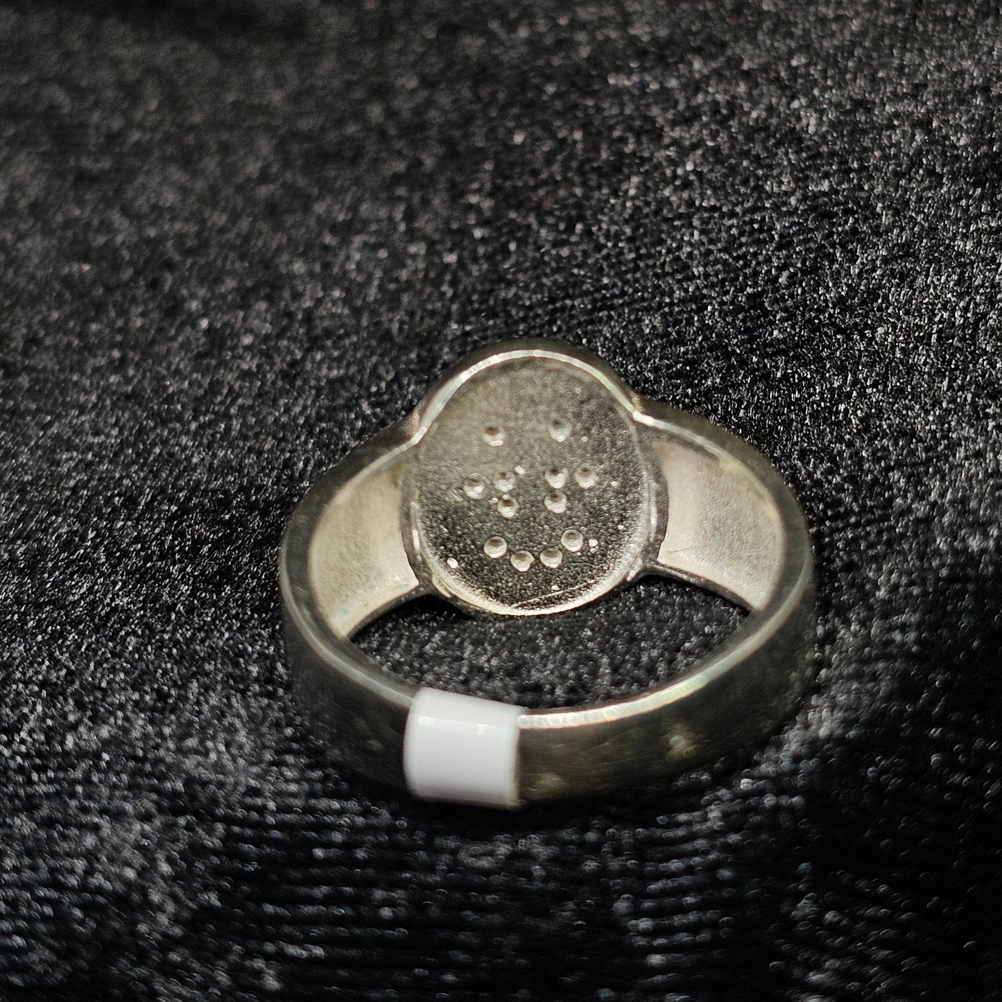 Anchor Unisex Sterling Silver Ring with CZ Stones