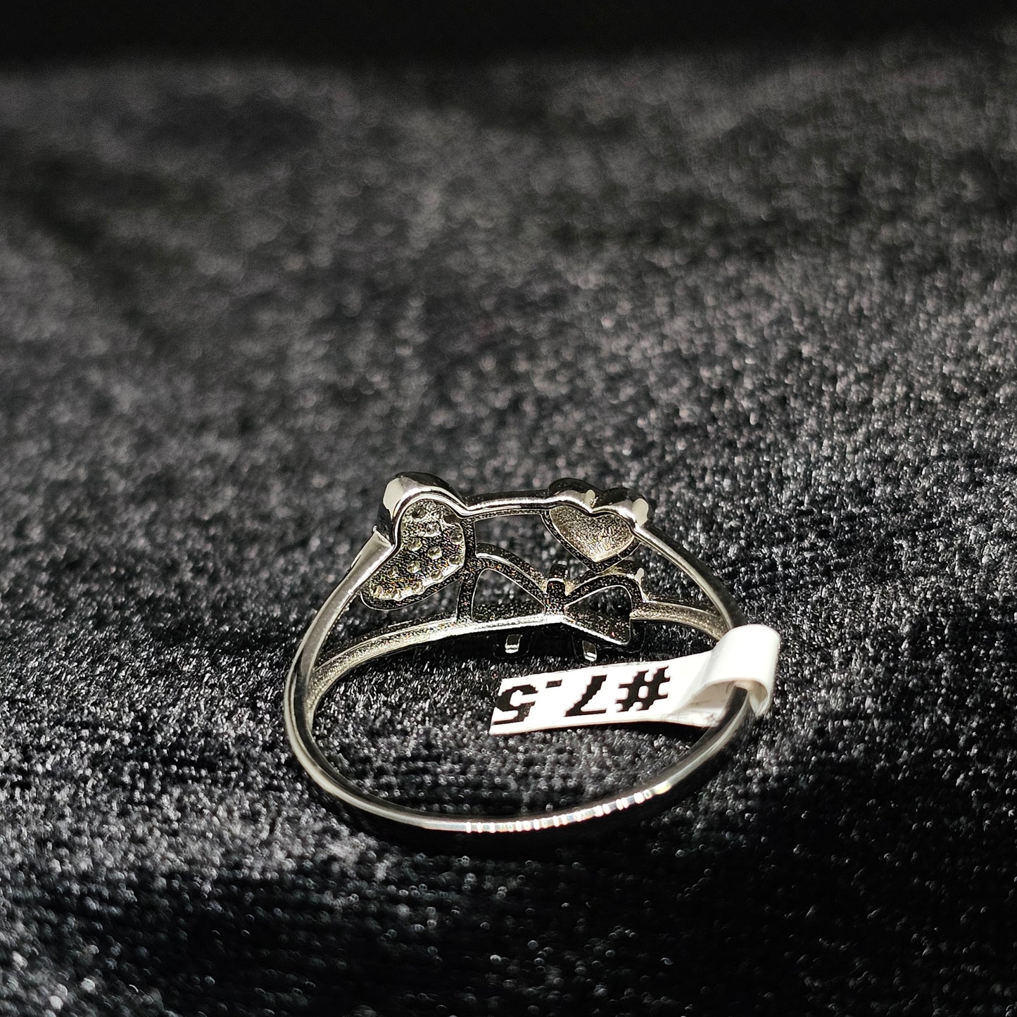 Heart and Bow Silver Ring