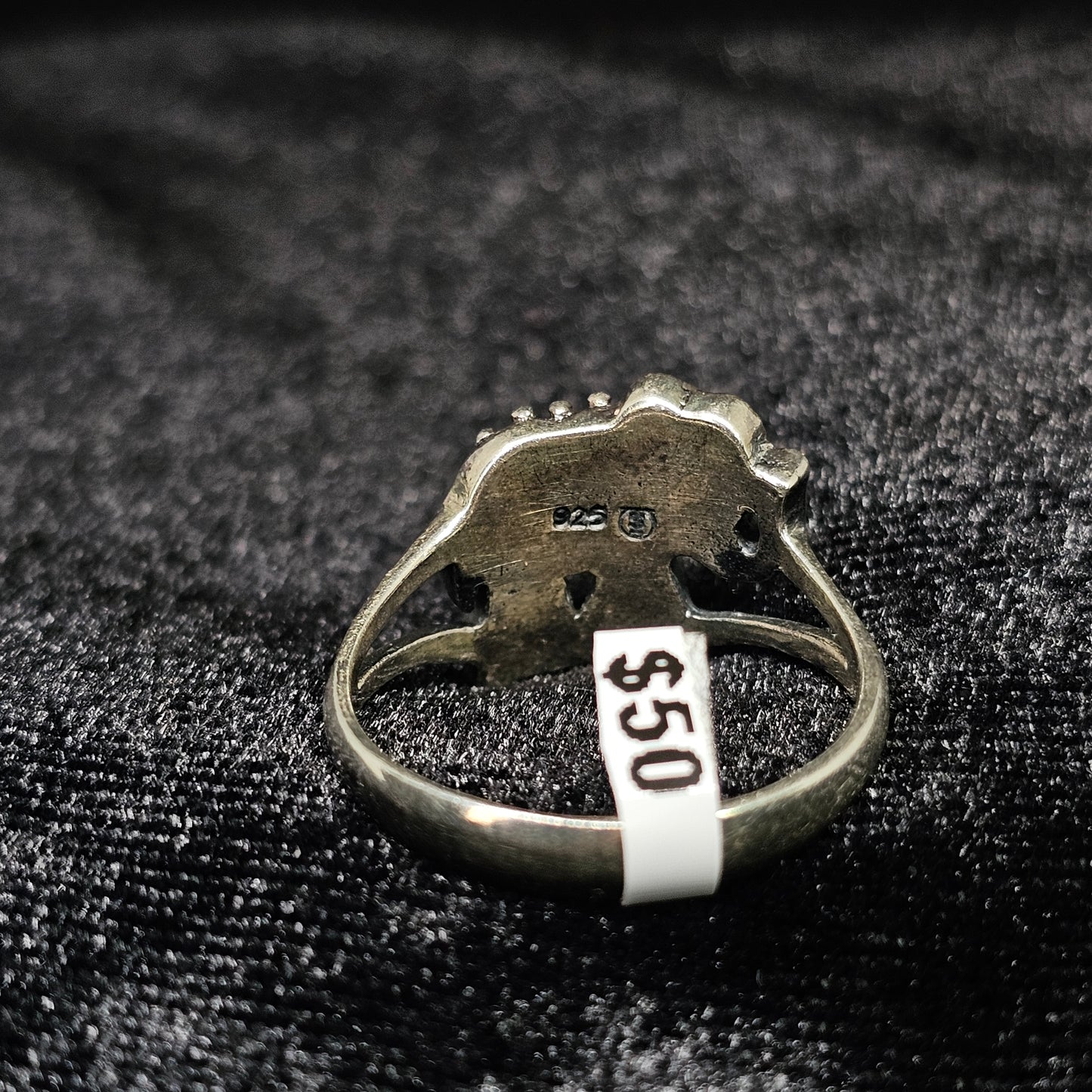 Elephant Silver Ring with heart