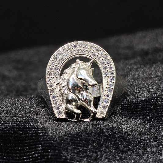 Men's Horse Sterling Silver Ring