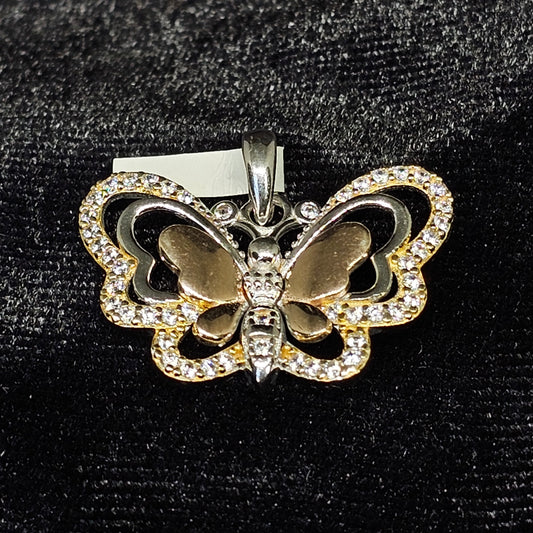 Butterfly Silver and Gold Pendant