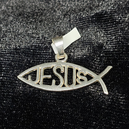 Jesus Fish Silver Pendant