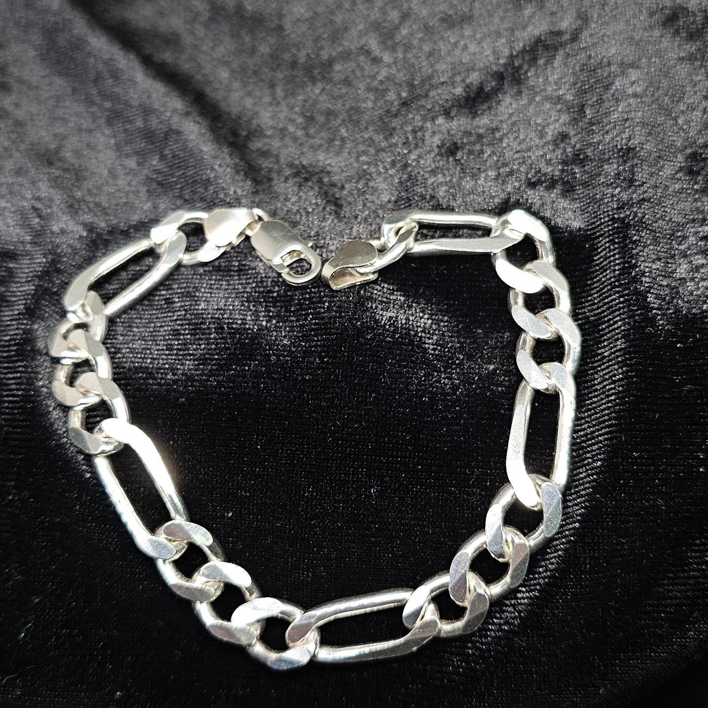 Cuban Curb Link Sterling Silver Bracelet 8.5"