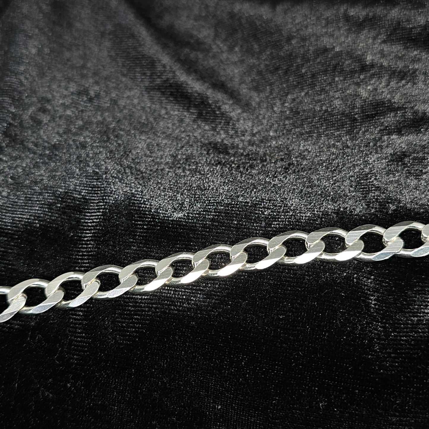 Cuban Curb Link Sterling Silver Bracelet 8.5"