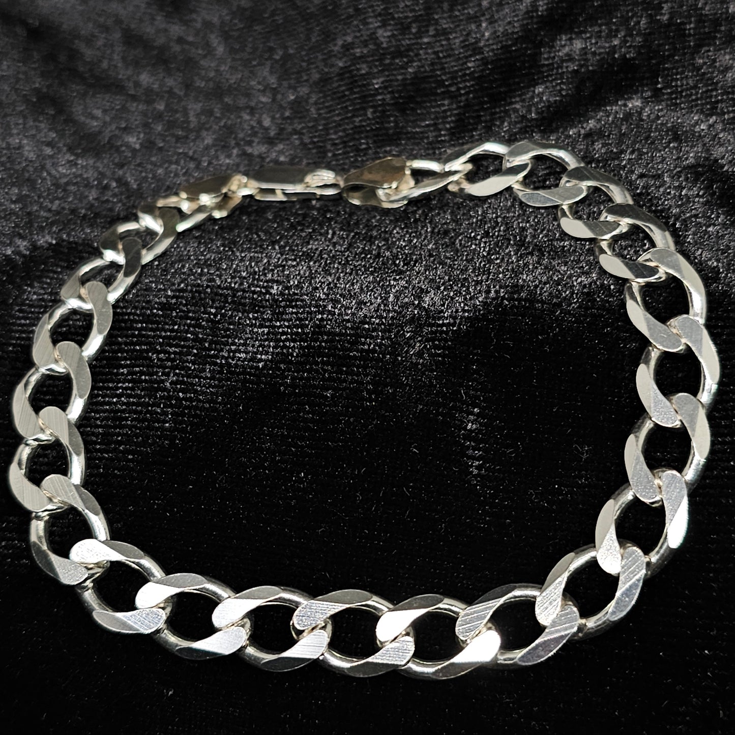 Cuban Curb Link Sterling Silver Bracelet 8.5"