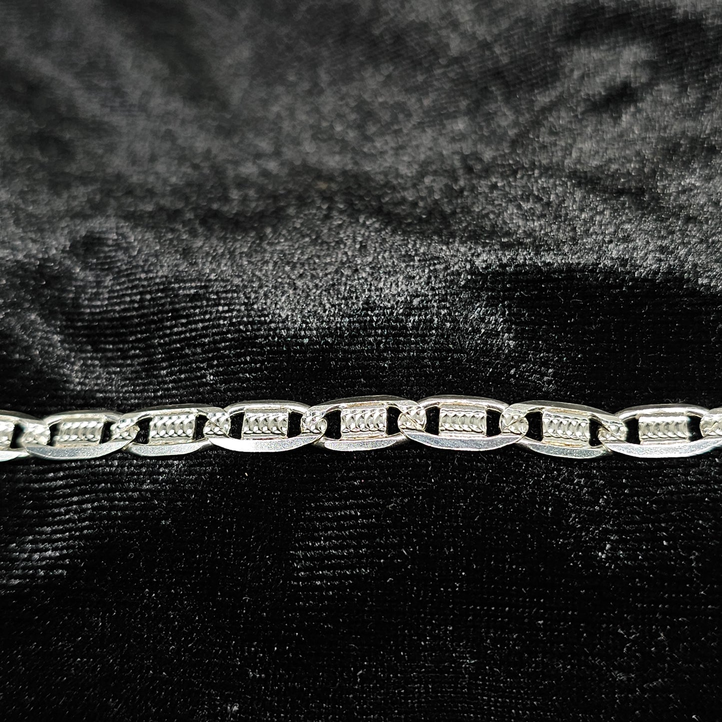 Diamond Cut Sterling Silver Mariner Bracelet 8"