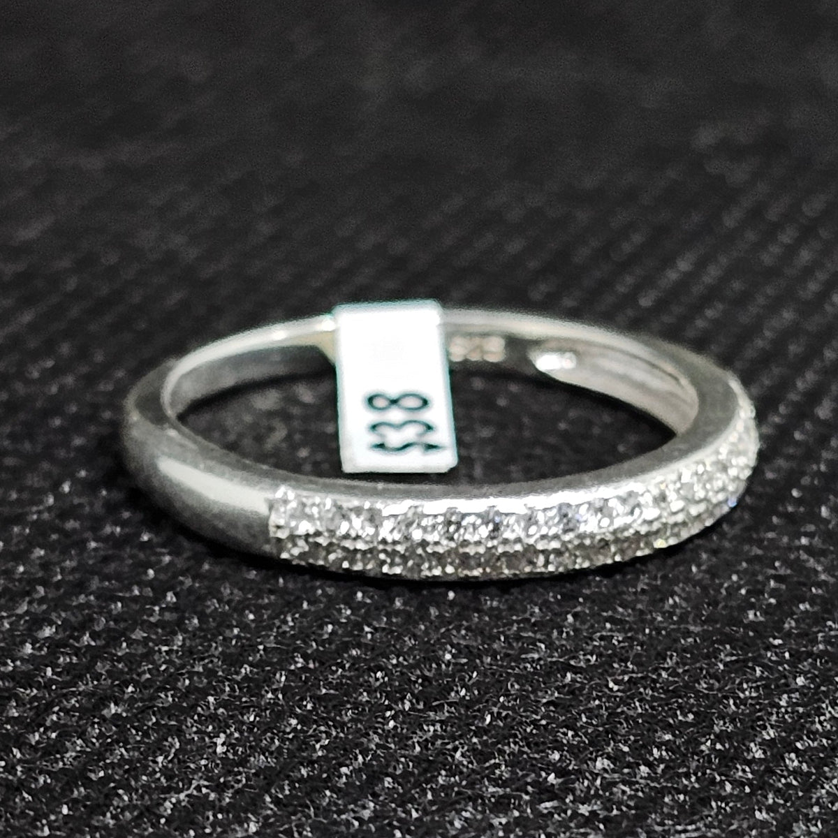 Sterling Silver Thin Iced Band Ring