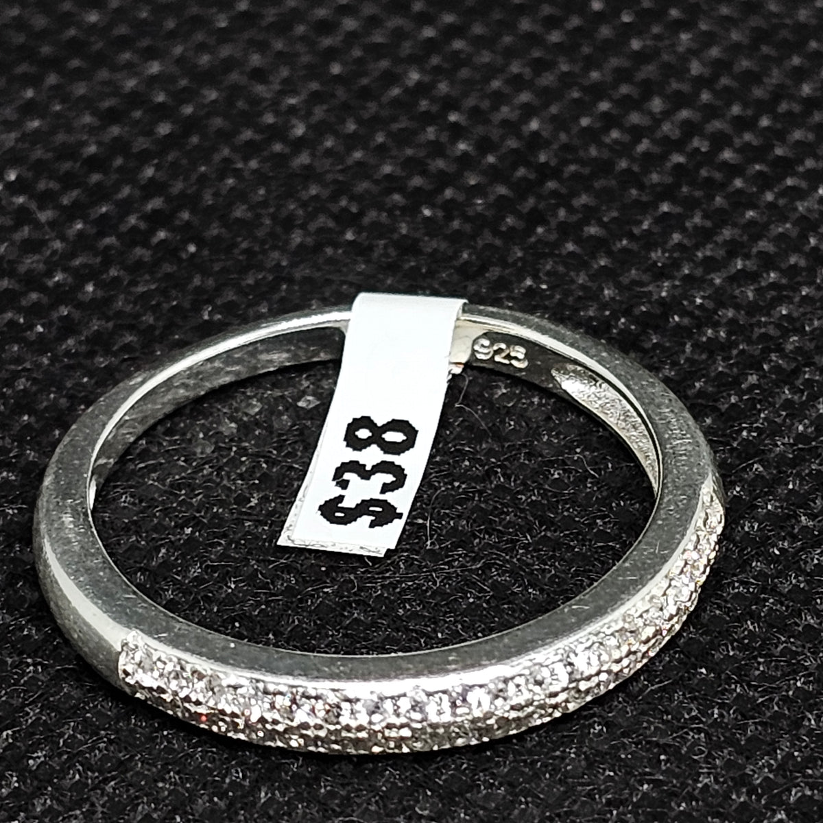 Sterling Silver Thin Iced Band Ring