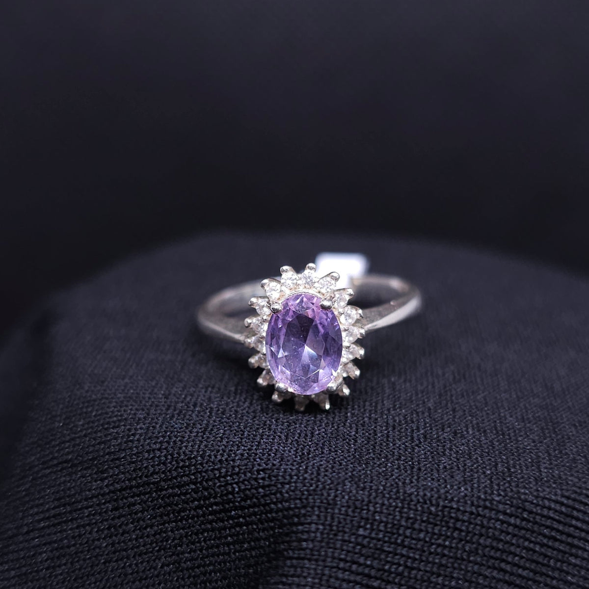 Sterling Silver Oval Purple Ring