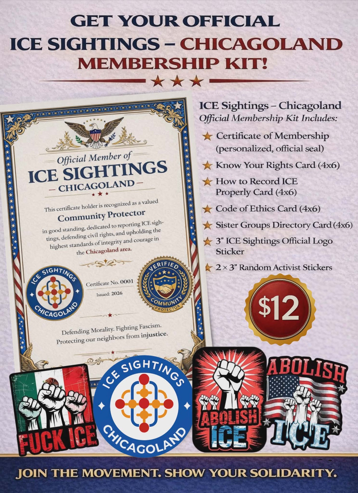 ICE Sightings Chicagoland Membership Bundle